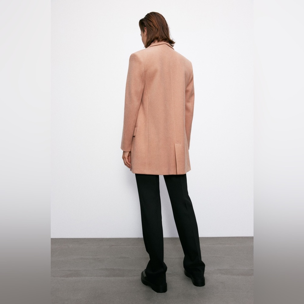💫HP‼️💫 NWT ZARA Double-Breasted Coat in Pink, Size Medium - Picture 4 of 8